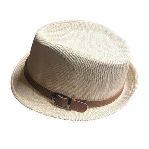 Ultrafun Straw Fedora Hat Beige Summer Beach Travel Hat Uni preowned